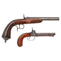 Lot of Muzzle Loading Gallery Pistol and a Boxlock Percussion Pistol