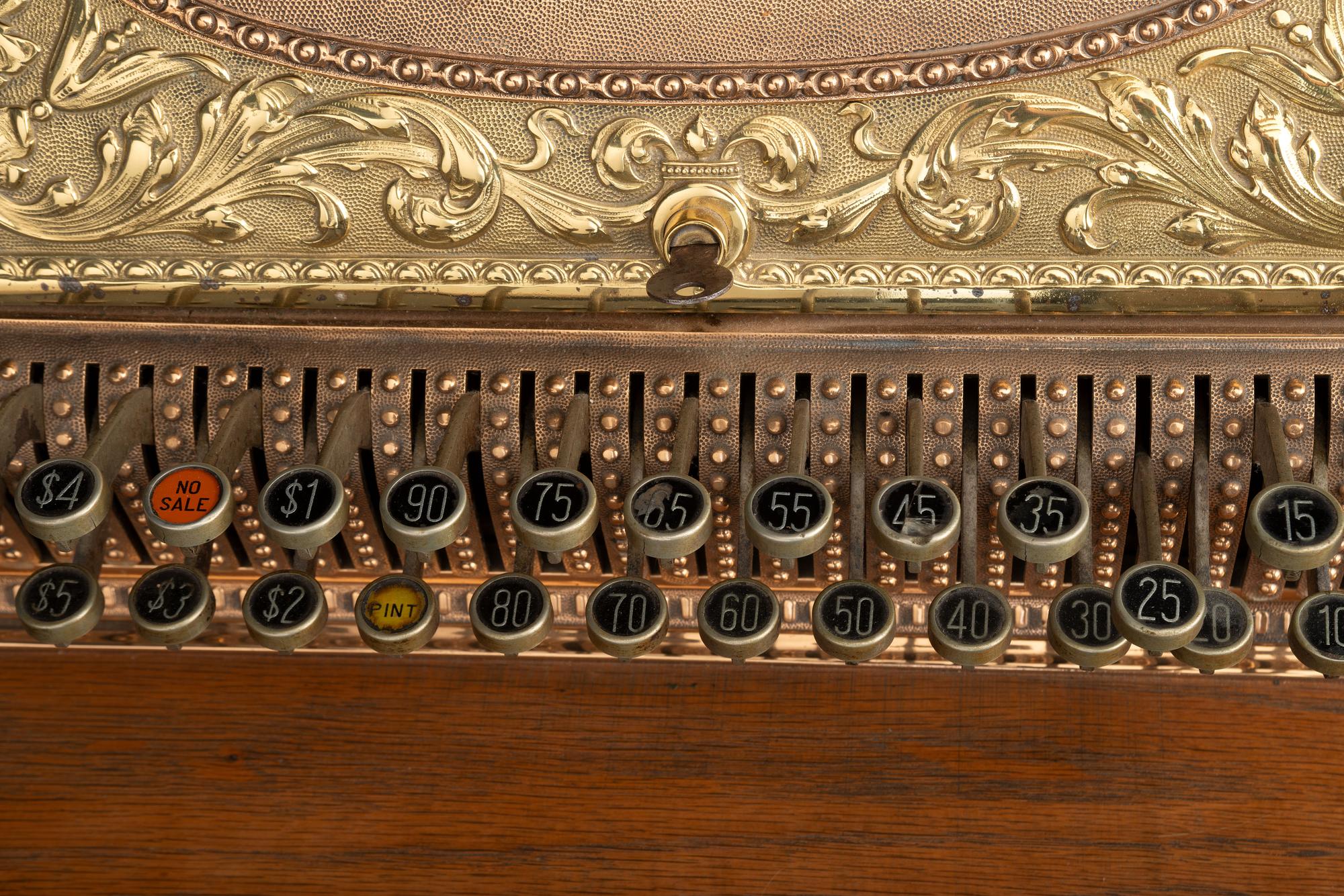 A Brass National Cash Register, Model No. 22