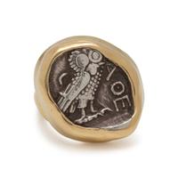 YELLOW GOLD AND ANCIENT GREEK COIN RING