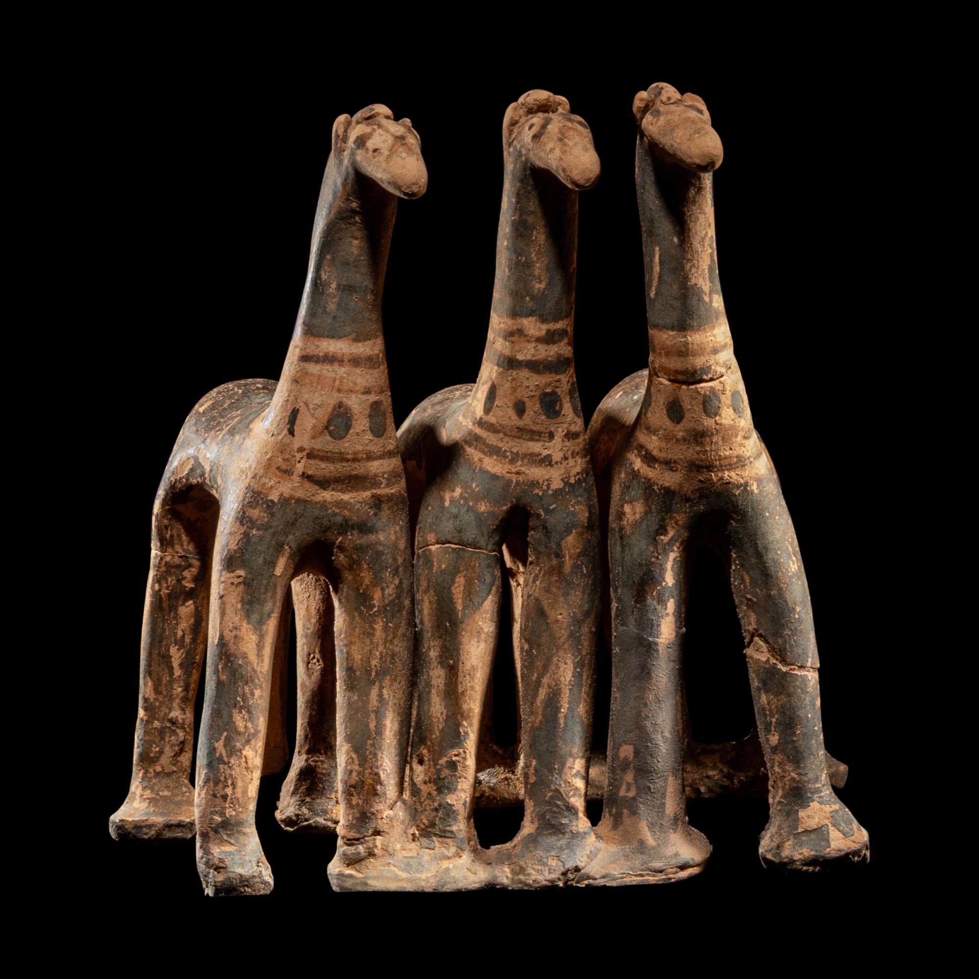 Three Attic Terracotta Horses