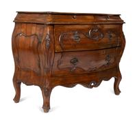 A French Provincial Style Carved Walnut Bombe Commode — 20TH CENTURY