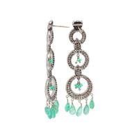 DIAMOND, COLORED DIAMOND AND EMERALD EARRINGS