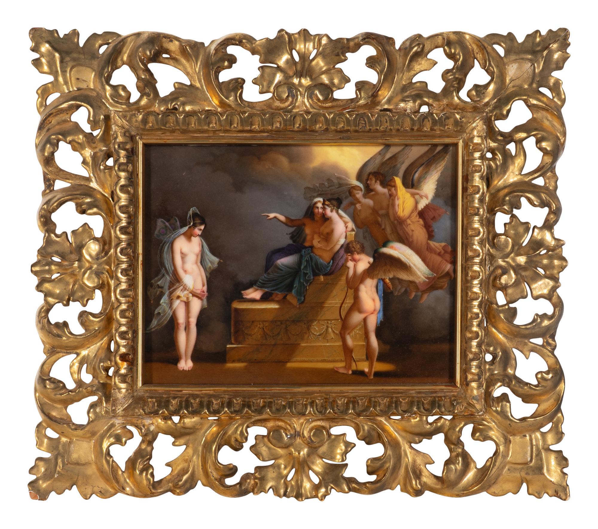 A Berlin (K.P.M.) Porcelain Plaque Depicting Psyche Before the Tribunal of Venus