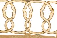 An Italian Painted and Parcel Gilt Settee with Fortuny Upholstery