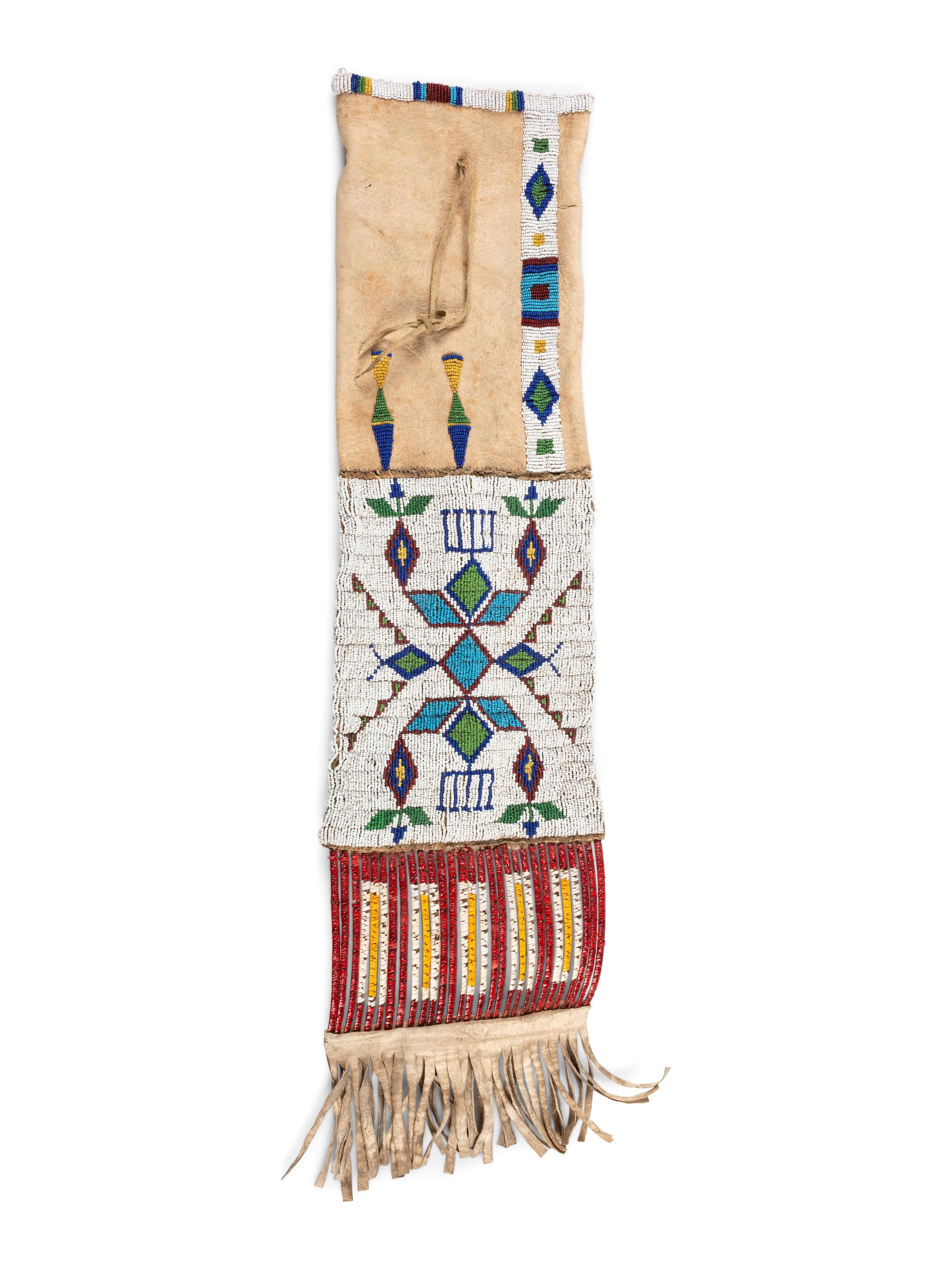 Sioux Beaded Hide Tobacco Bag
