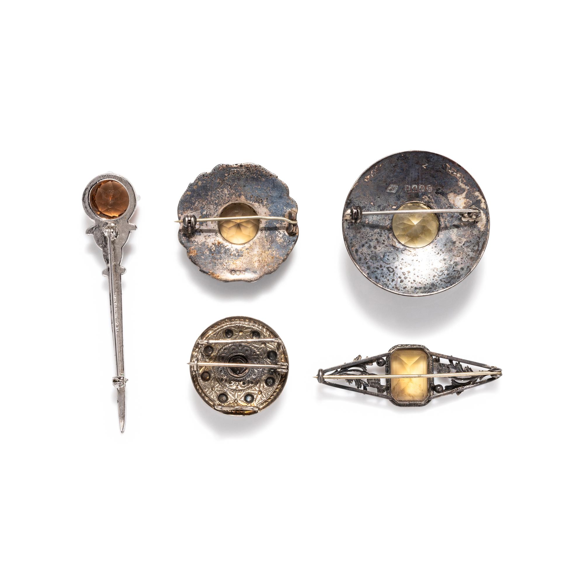 VICTORIAN, COLLECTION OF SILVER AND CITRINE JEWELRY