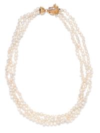 PEARL AND DIAMOND TORSADE NECKLACE