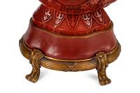 A Pair of Chinese Carved Red Lacquer Vases