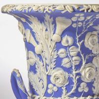 A Wedgwood Blue Dip Jasperware Campana Wine Cooler UK, 19th century