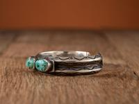 Navajo Ingot and Turquoise Cuff Bracelet