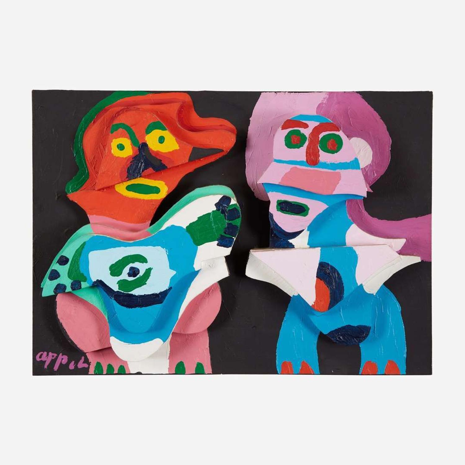 Karel Appel (Dutch, 1921-2006) Couple in Wood
