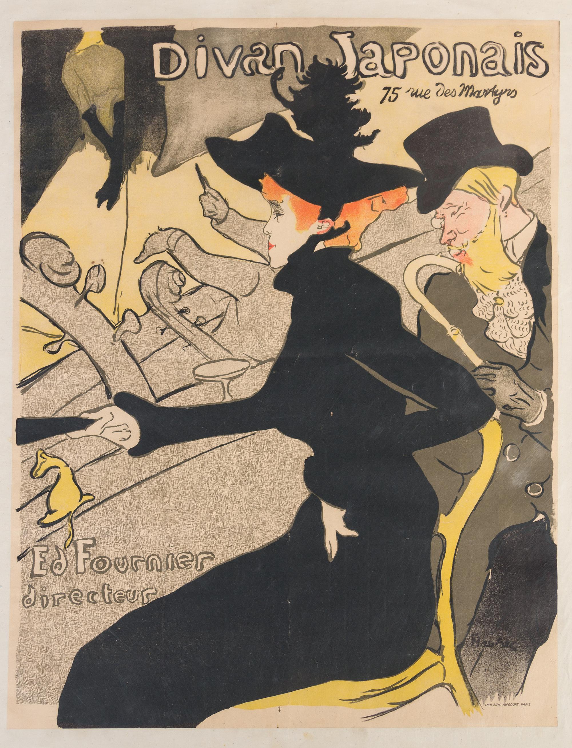 Henri de Toulouse-Lautrec, (French, 1864-1901), Divan Japonais. Color lithograph.