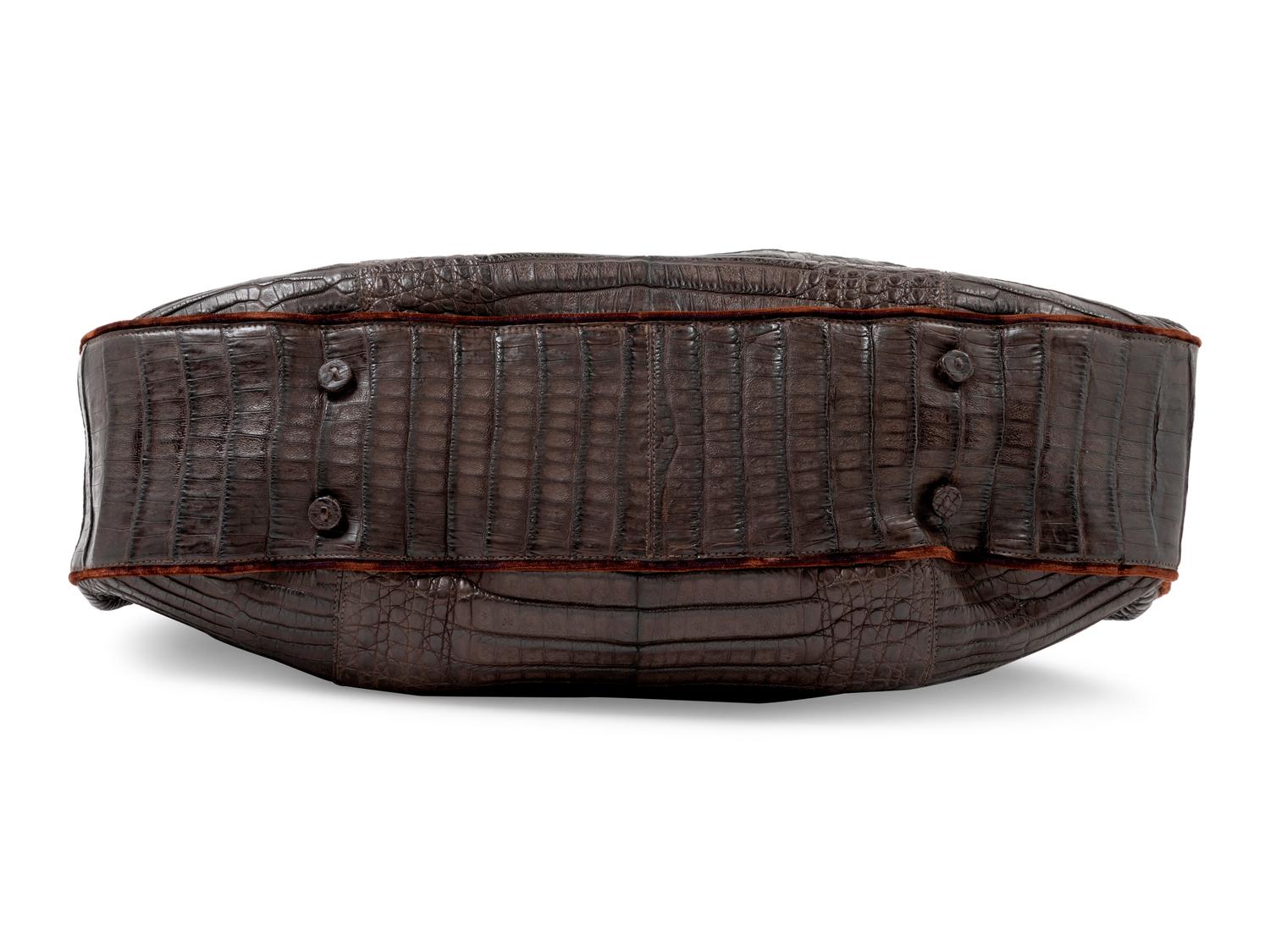 Nancy Gonzalez Brown Crocodile Bag,