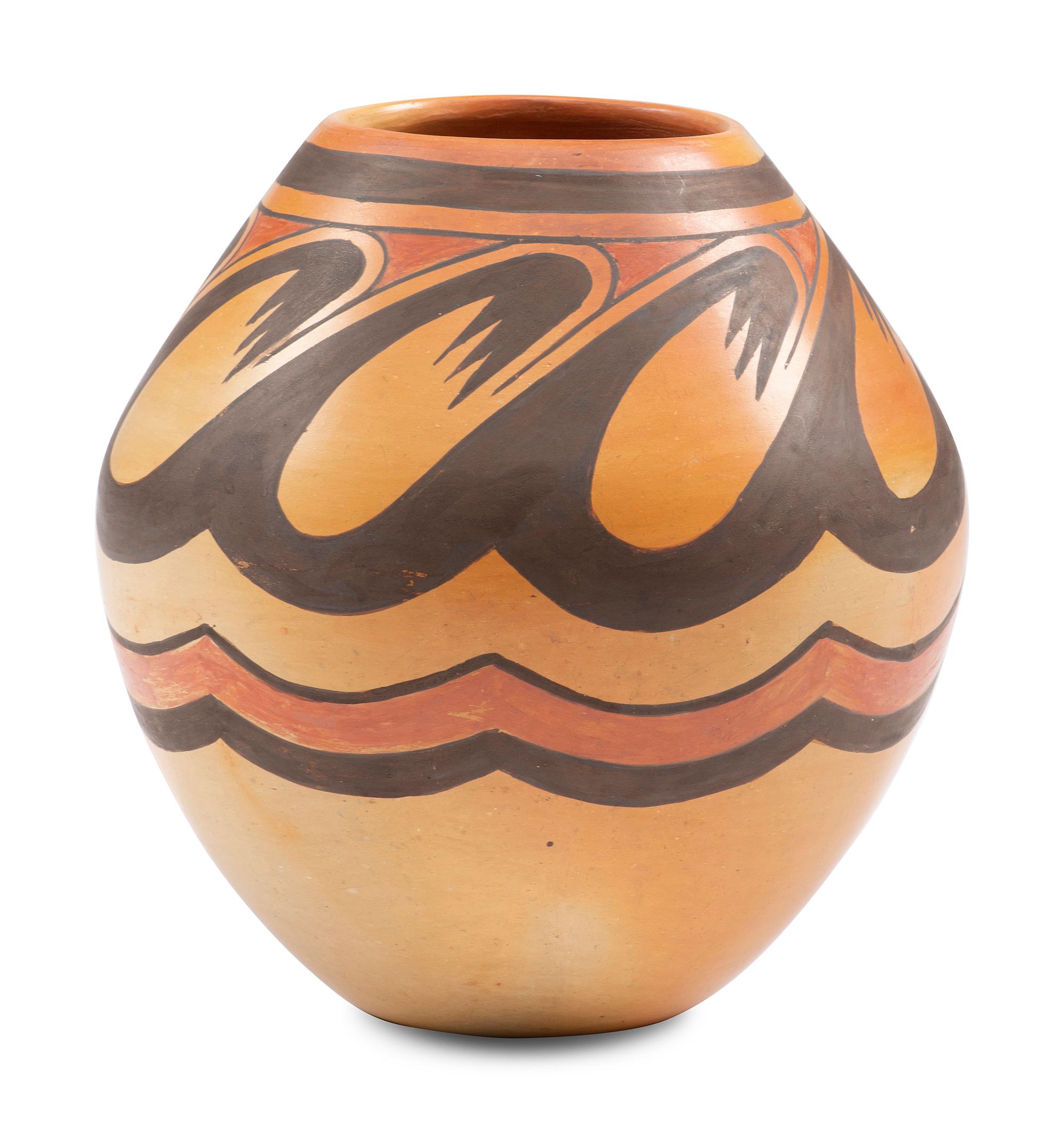 Award Winning Pottery Jar, with Migration Pattern