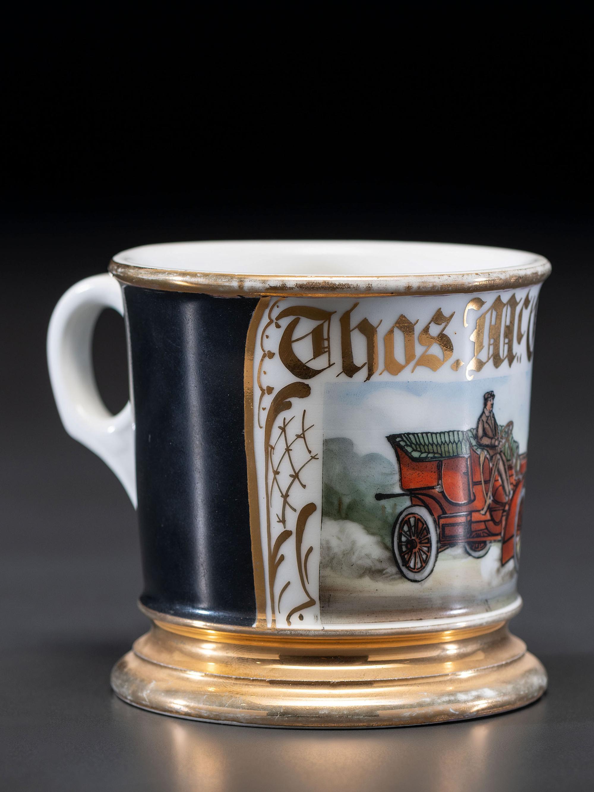 An Open Touring Car Porcelain Shaving Mug