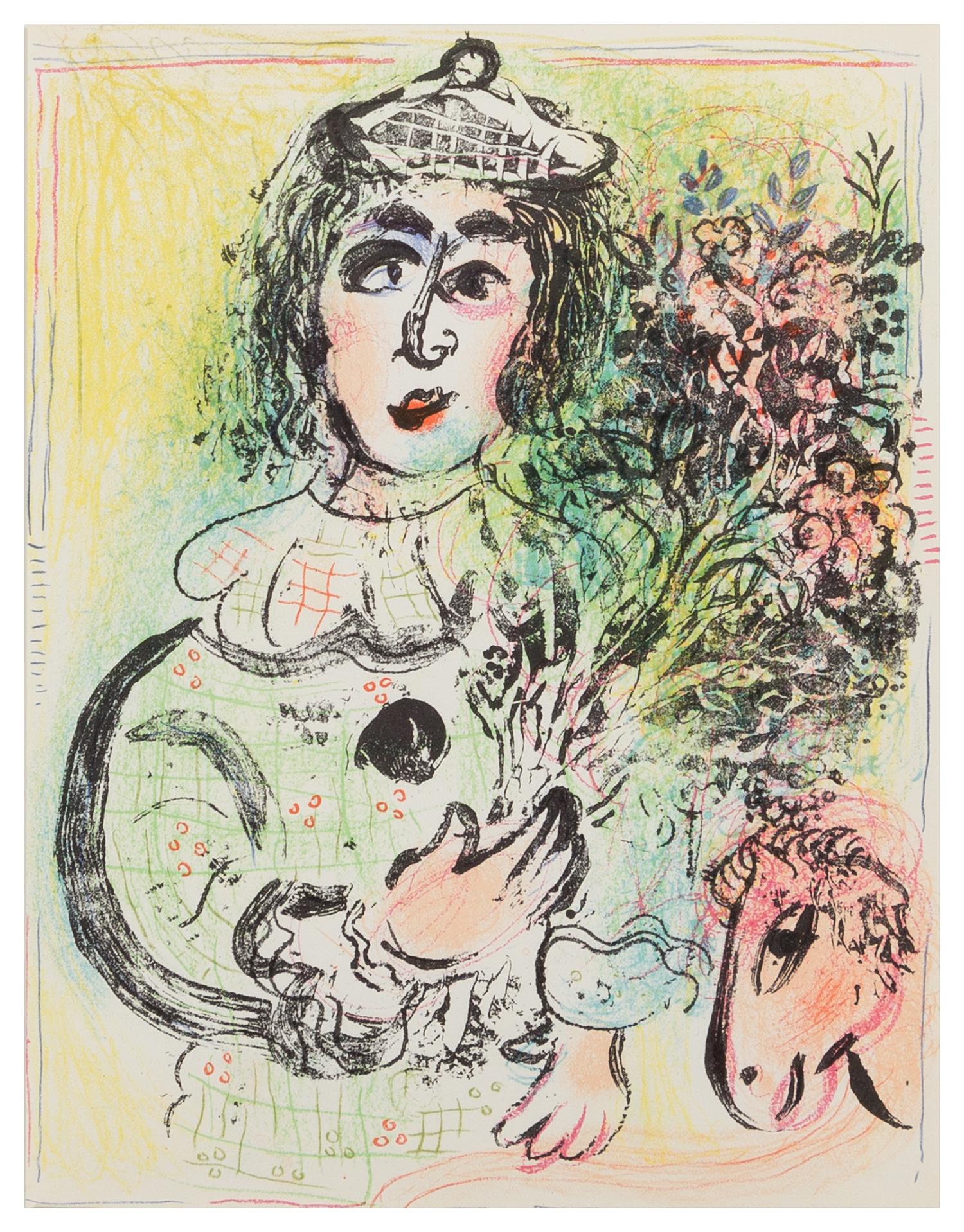 Marc Chagall, (French/ Russian, 1887-1985), Clown With Flowers, 1963