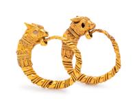 Antique, High Karat Gold Hoop Earrings