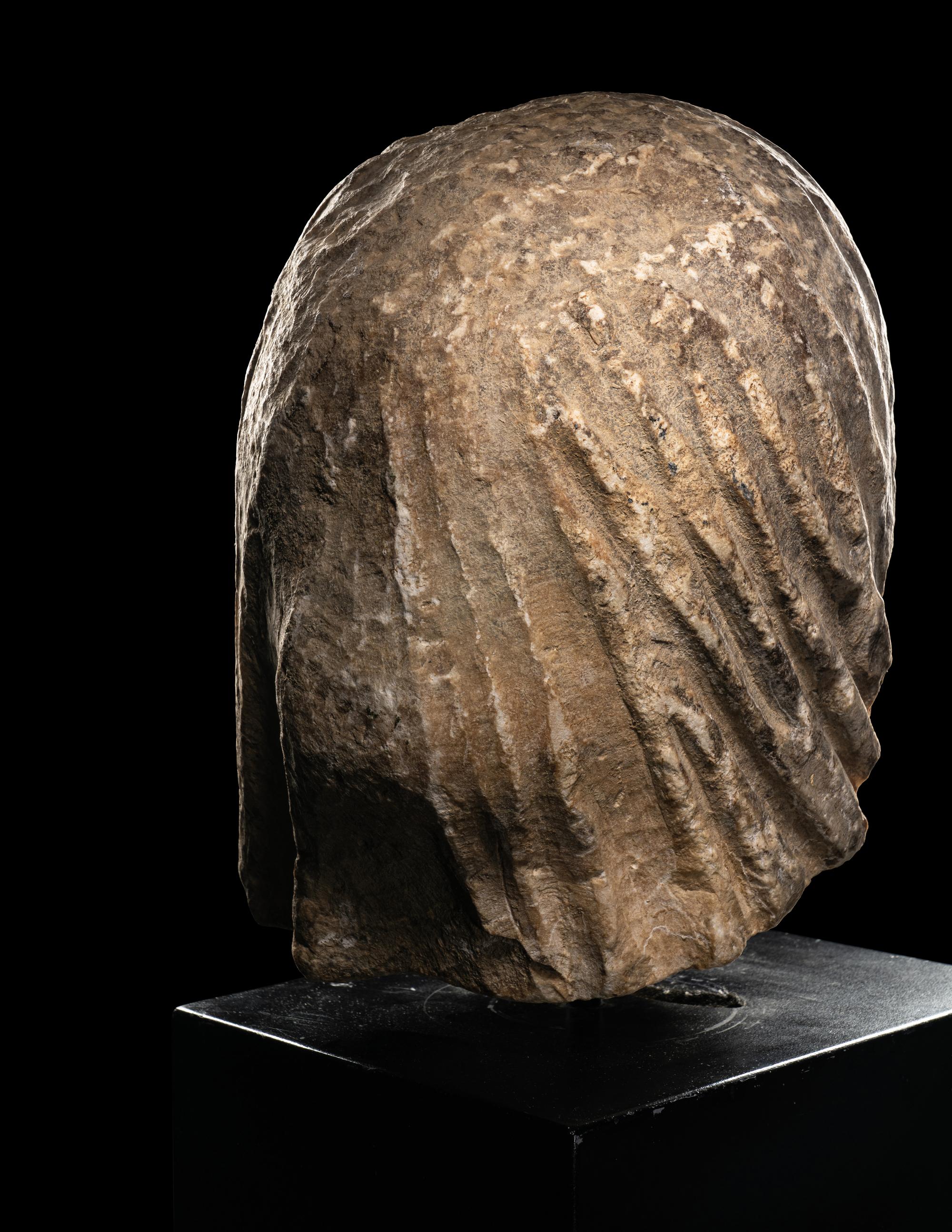 A Roman Marble Portrait Head of a Veiled Woman