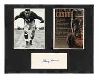 Collection Two of Personal Items from Chicago Bears and Notre Dame Legend George Connor Including Soldier Field Hall of Fame Banner and Autographs