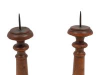 A Pair of French Olivewood "Pique Cierge" Candlesticks