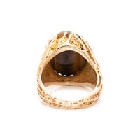 YELLOW GOLD AND TIGER'S EYE RING