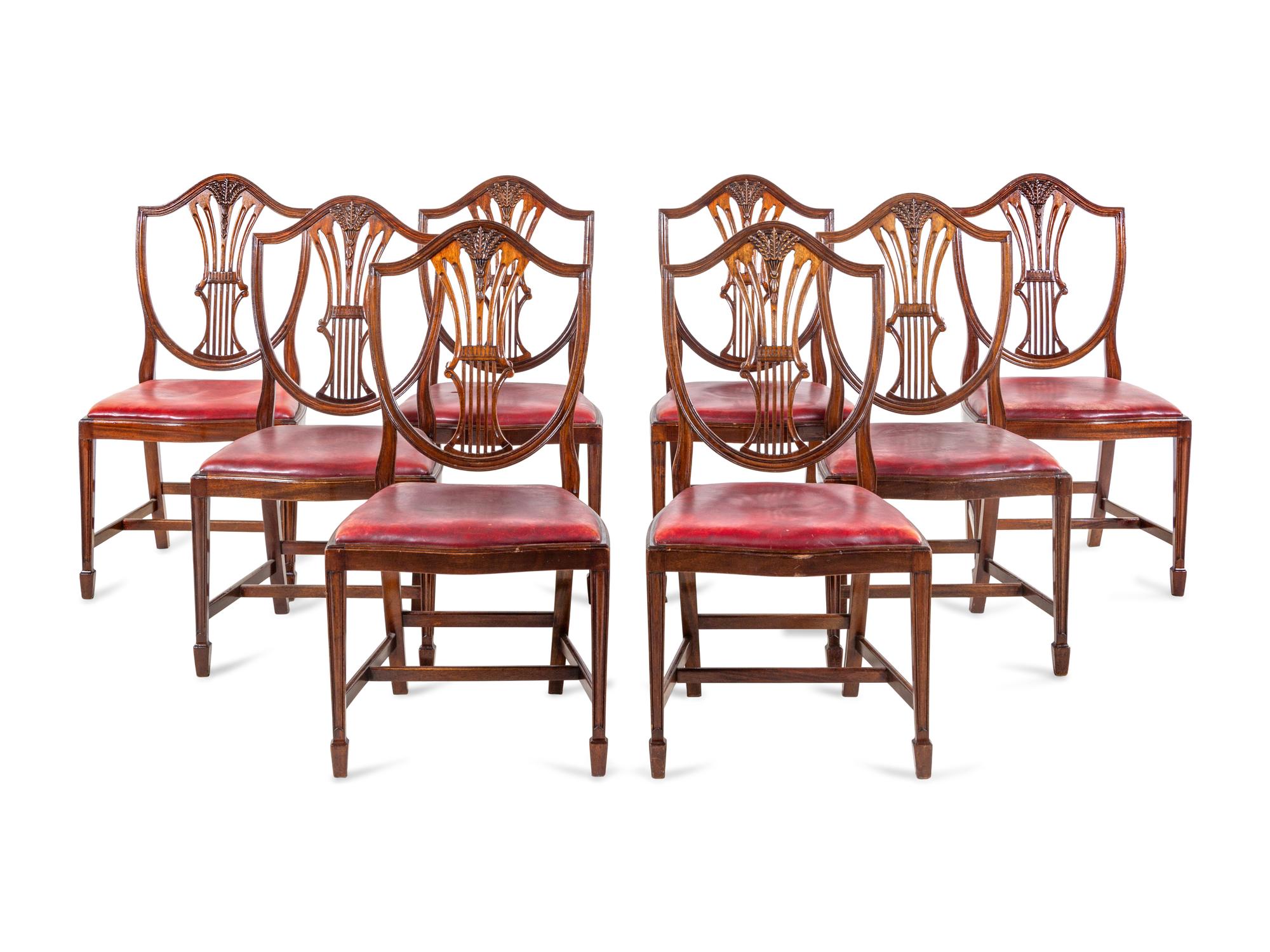 A Set of Eight George III Mahogany Side Chairs