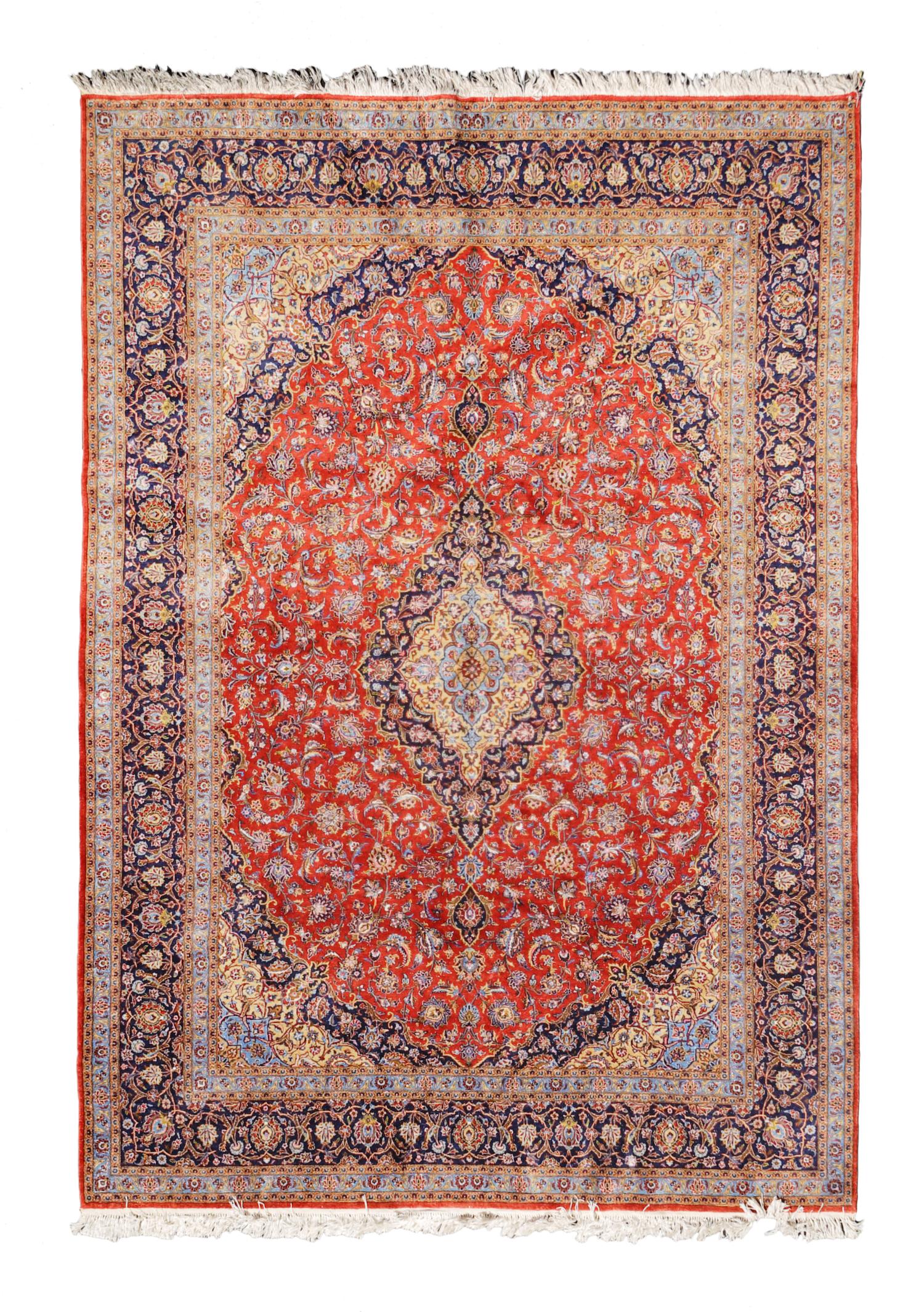 A Kashan Silk Rug
