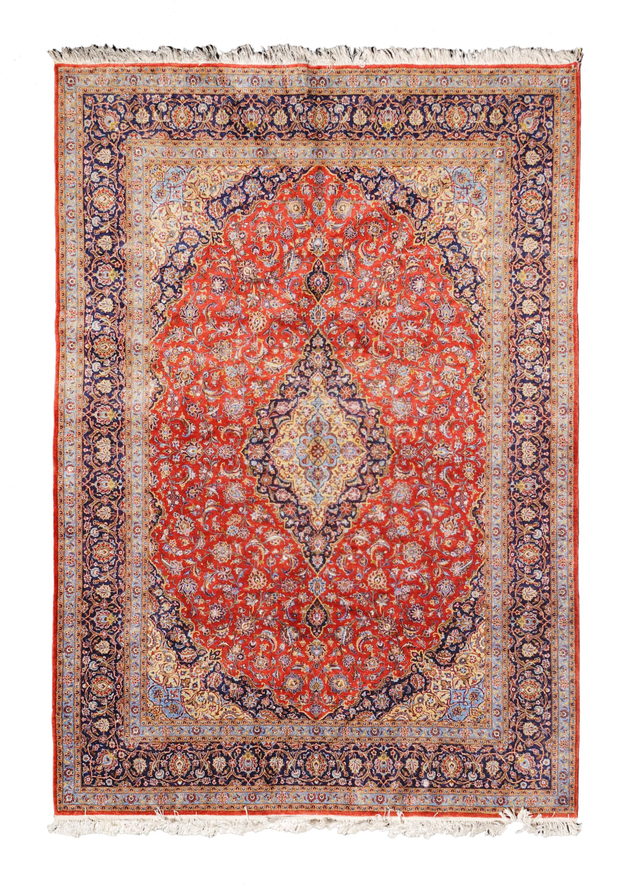 A Kashan Silk Rug