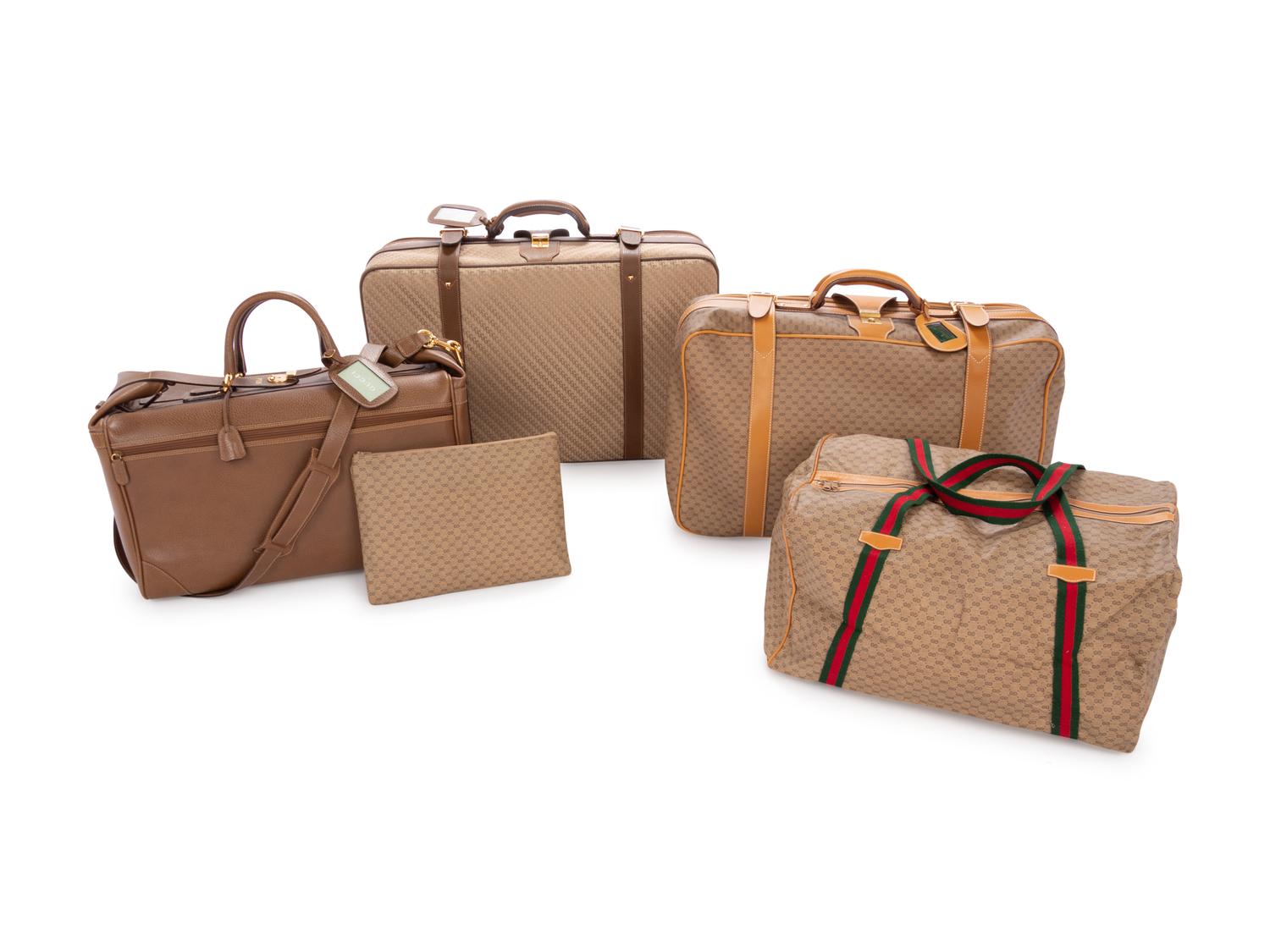 Group of Five Vintage Gucci Travel Items, 1970-80s