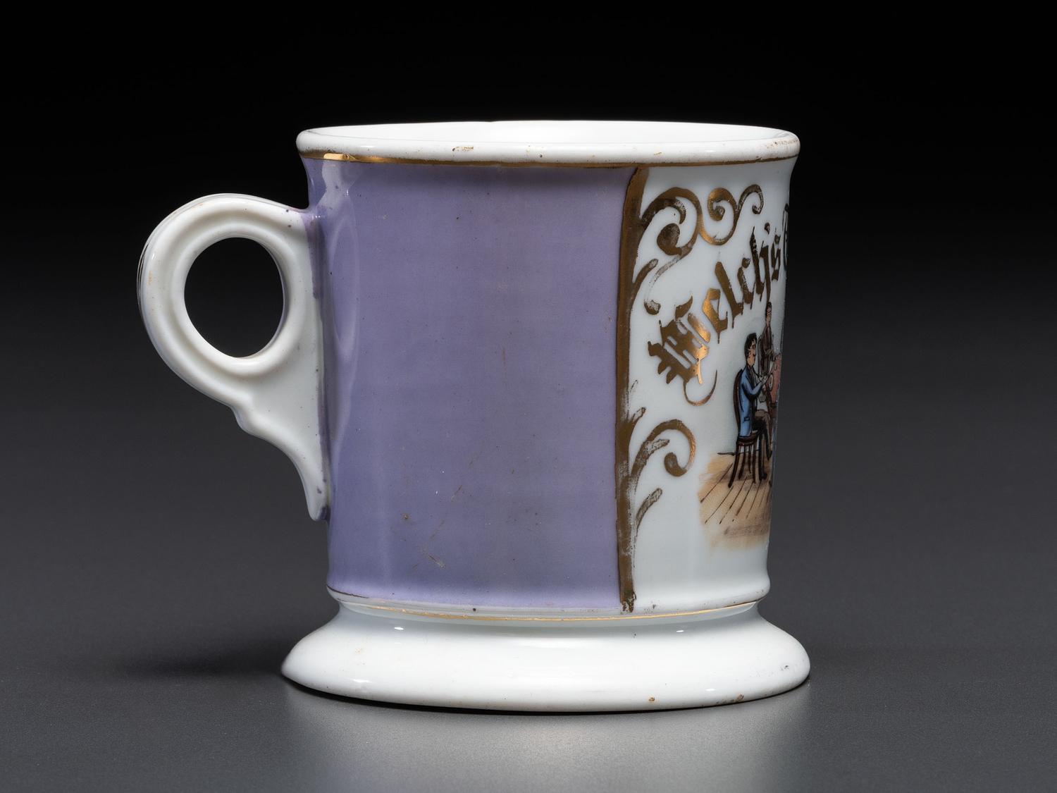 A Porcelain Occupational Shaving Mug for Welch's Table Guard