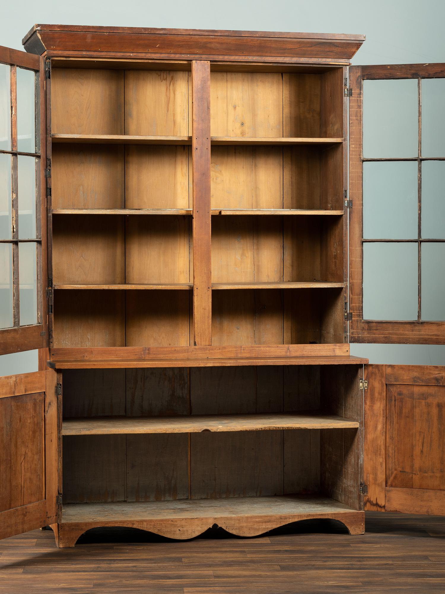 A Federal Cherrywood Step-Back Cupboard