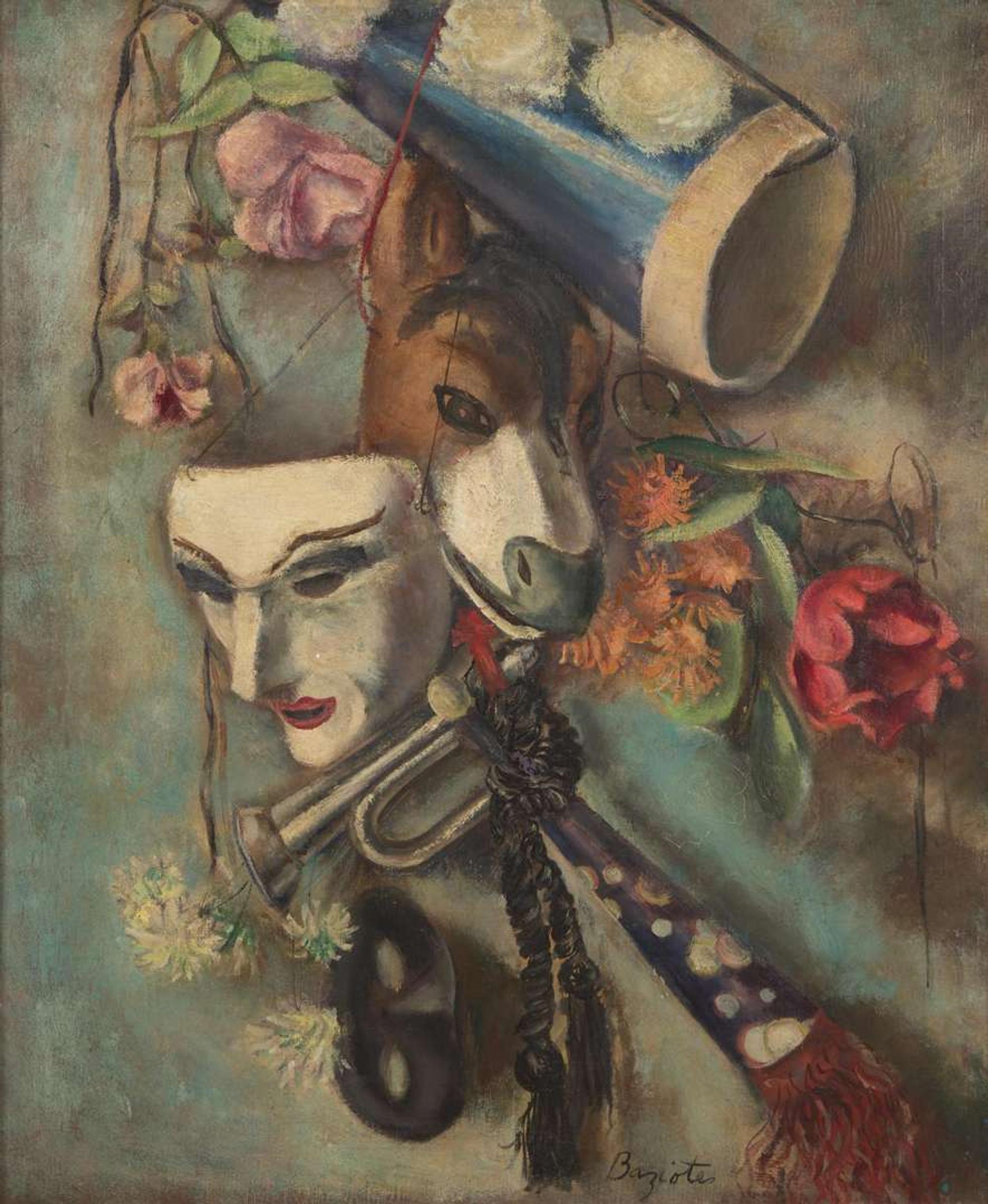 William Baziotes (American, 1912-1963) - Still Life with Masks
