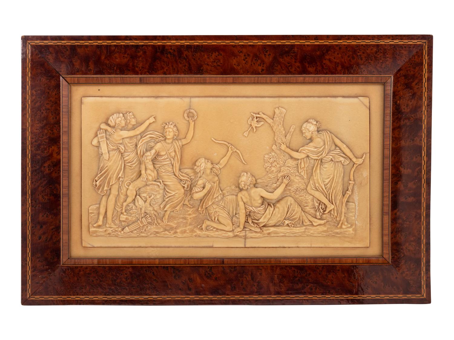 A Continental Carved Marble Relief Plaque