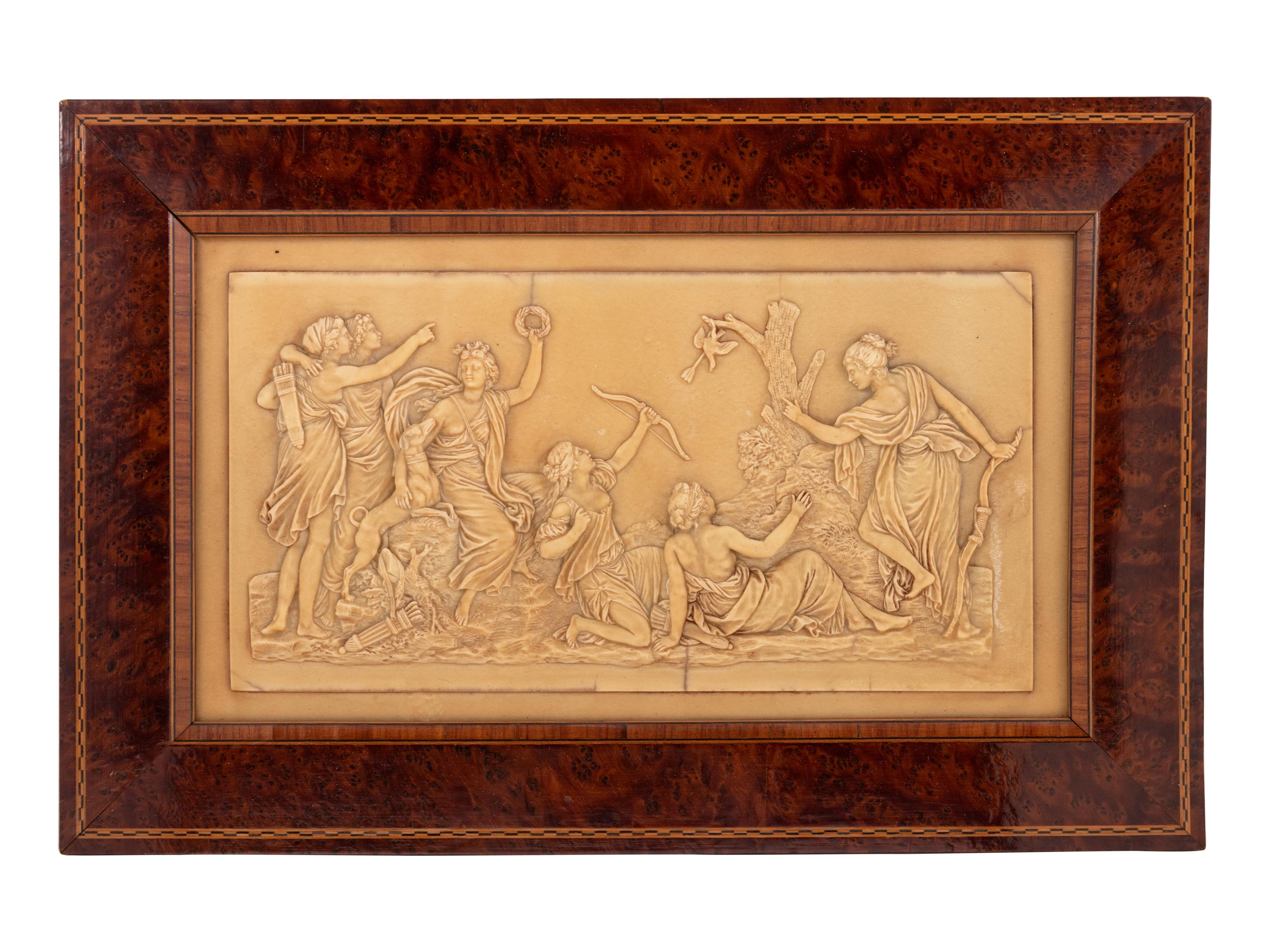 A Continental Carved Marble Relief Plaque