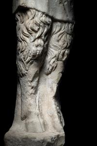 A Roman Marble Statue of Pan Holding Pipes