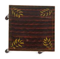 A Classical Grain and Yellow Paint-Decorated Poplar One-Drawer Workstand, 19th Century