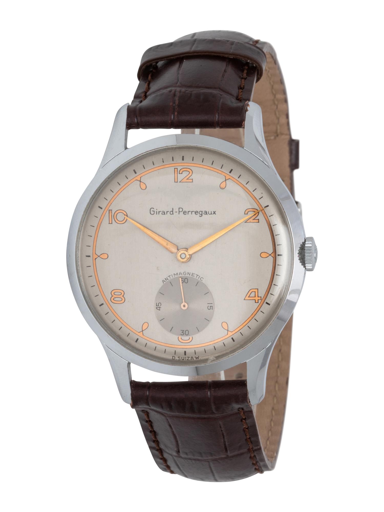 GIRARD-PERREGAUX, ANTI-MAGNETIC STAINLESS STEEL WATCH