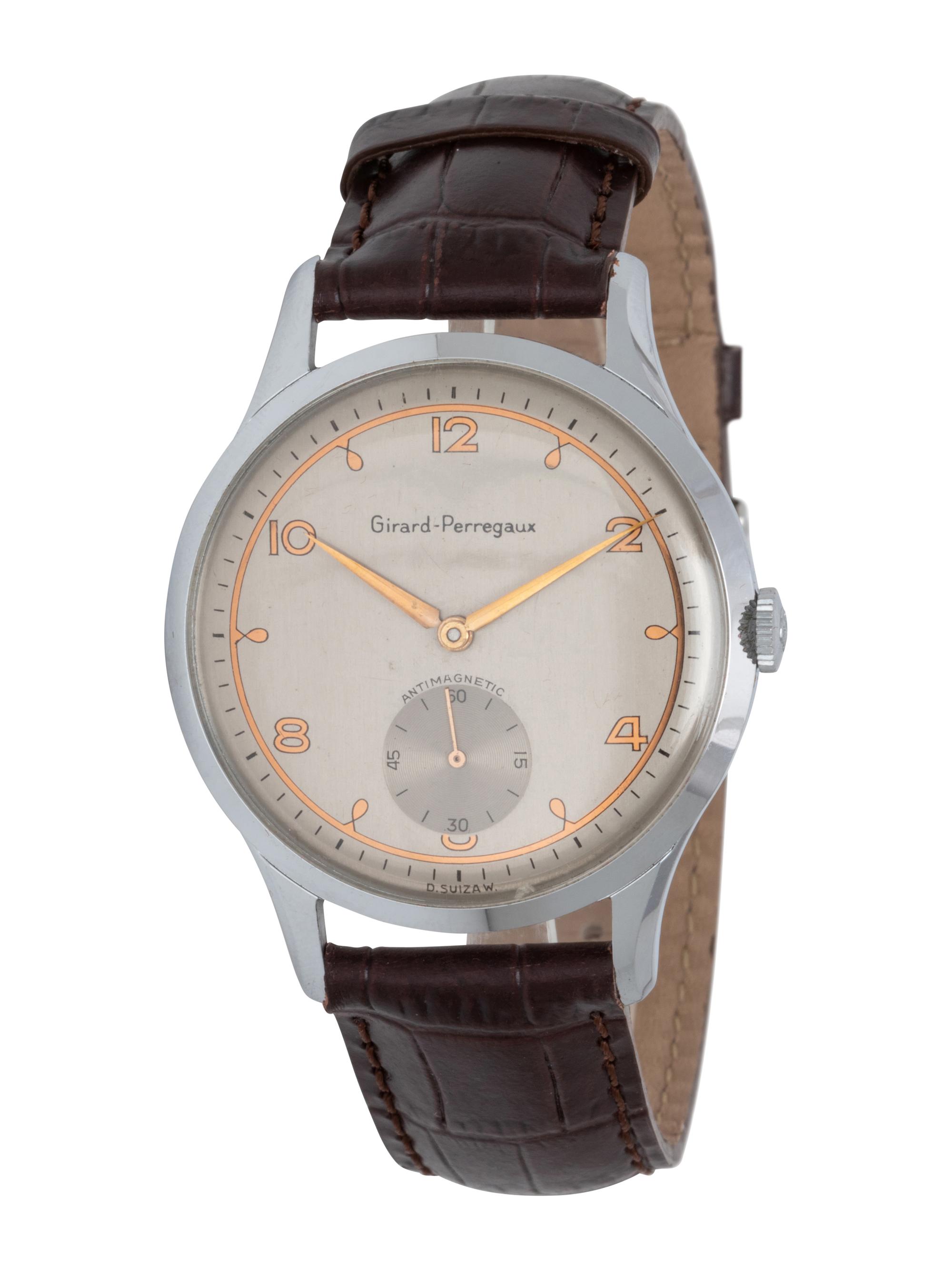 GIRARD-PERREGAUX, ANTI-MAGNETIC STAINLESS STEEL WATCH