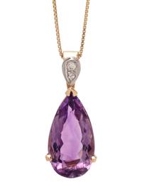 AMETHYST AND DIAMOND PENDANT/NECKLACE