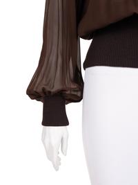 Two Yves Saint Laurent Haute Couture Knit Tops with Sheer Sleeves, 1980-90s