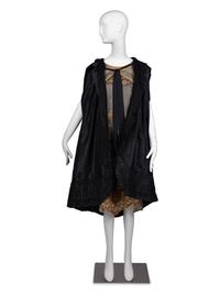 Callot Soeurs Black Silk Taffeta Cape, 1910-20s