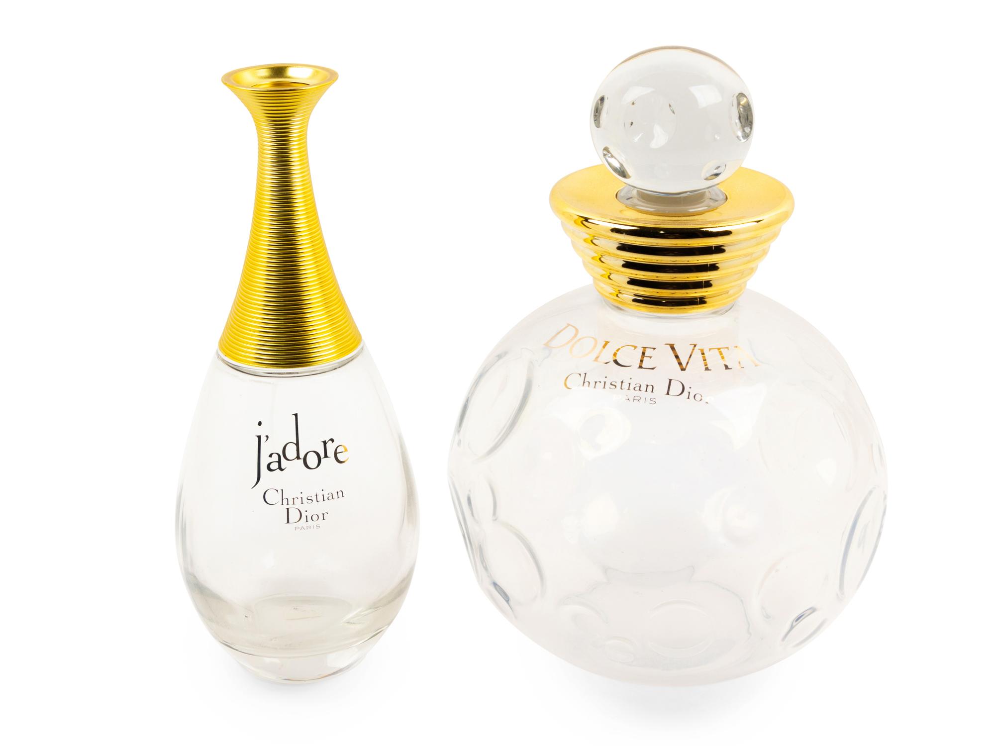 A Group of Two Christian Dior Factice Perfume Bottles