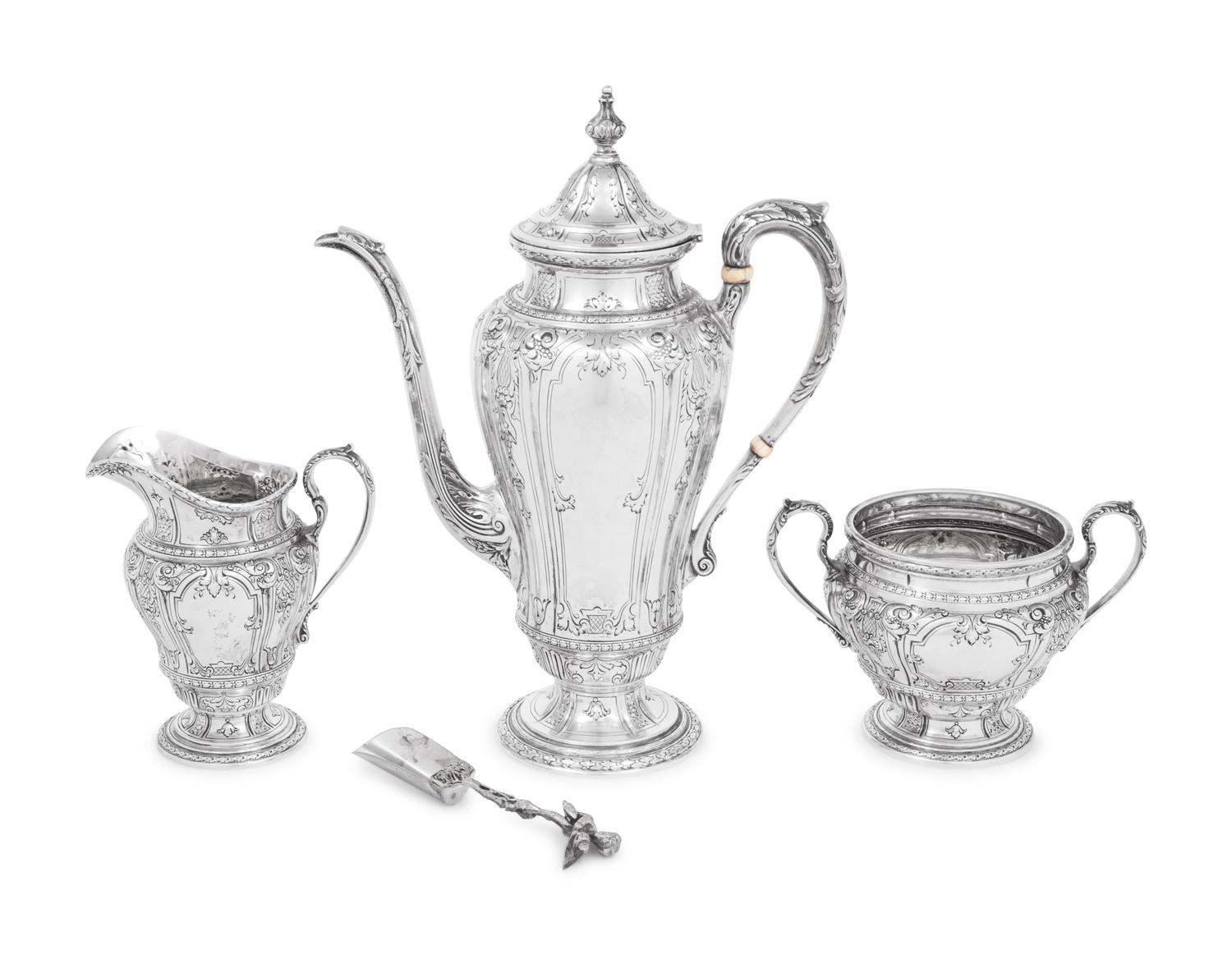 An American Silver Three-Piece Coffee Service