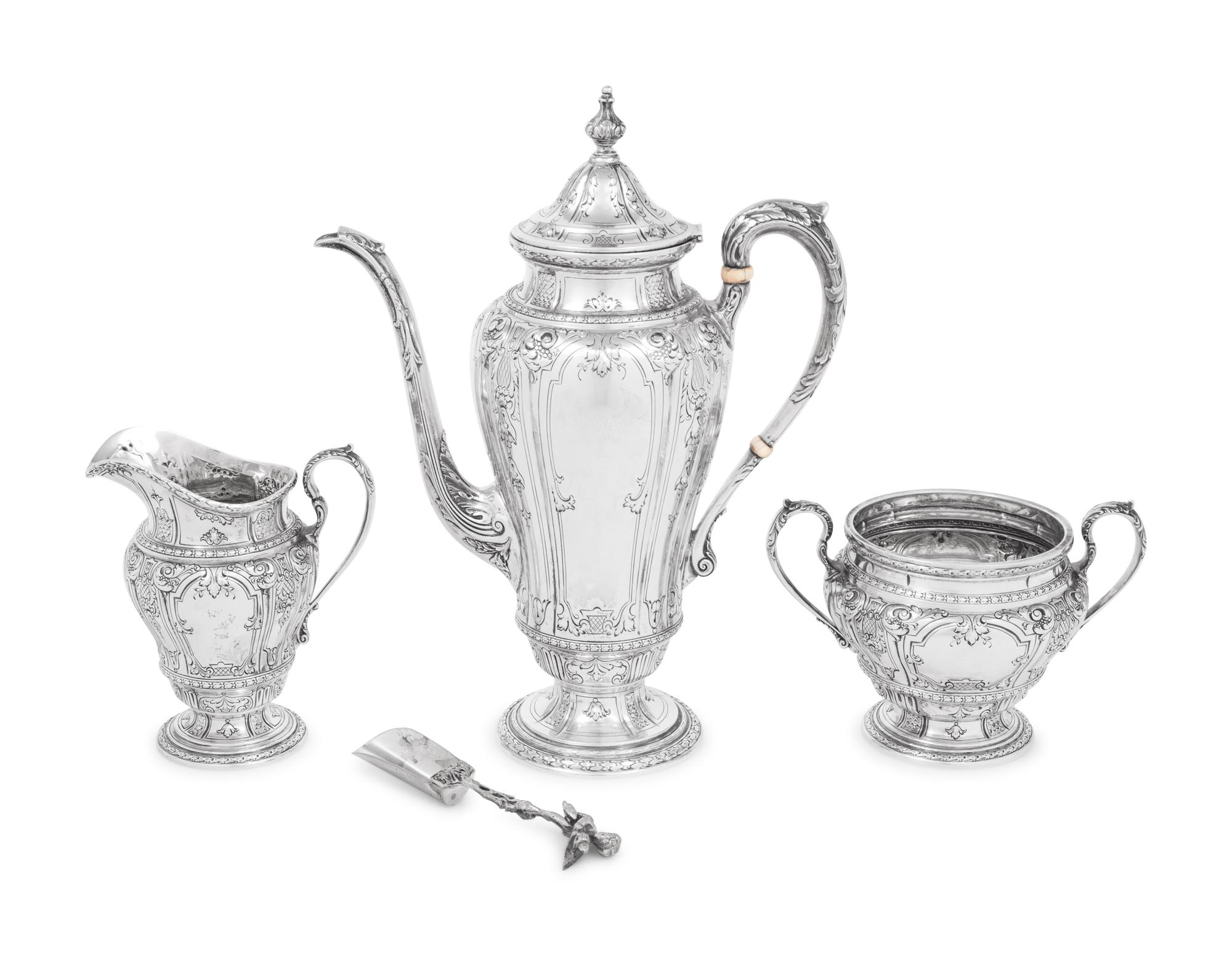 An American Silver Three-Piece Coffee Service