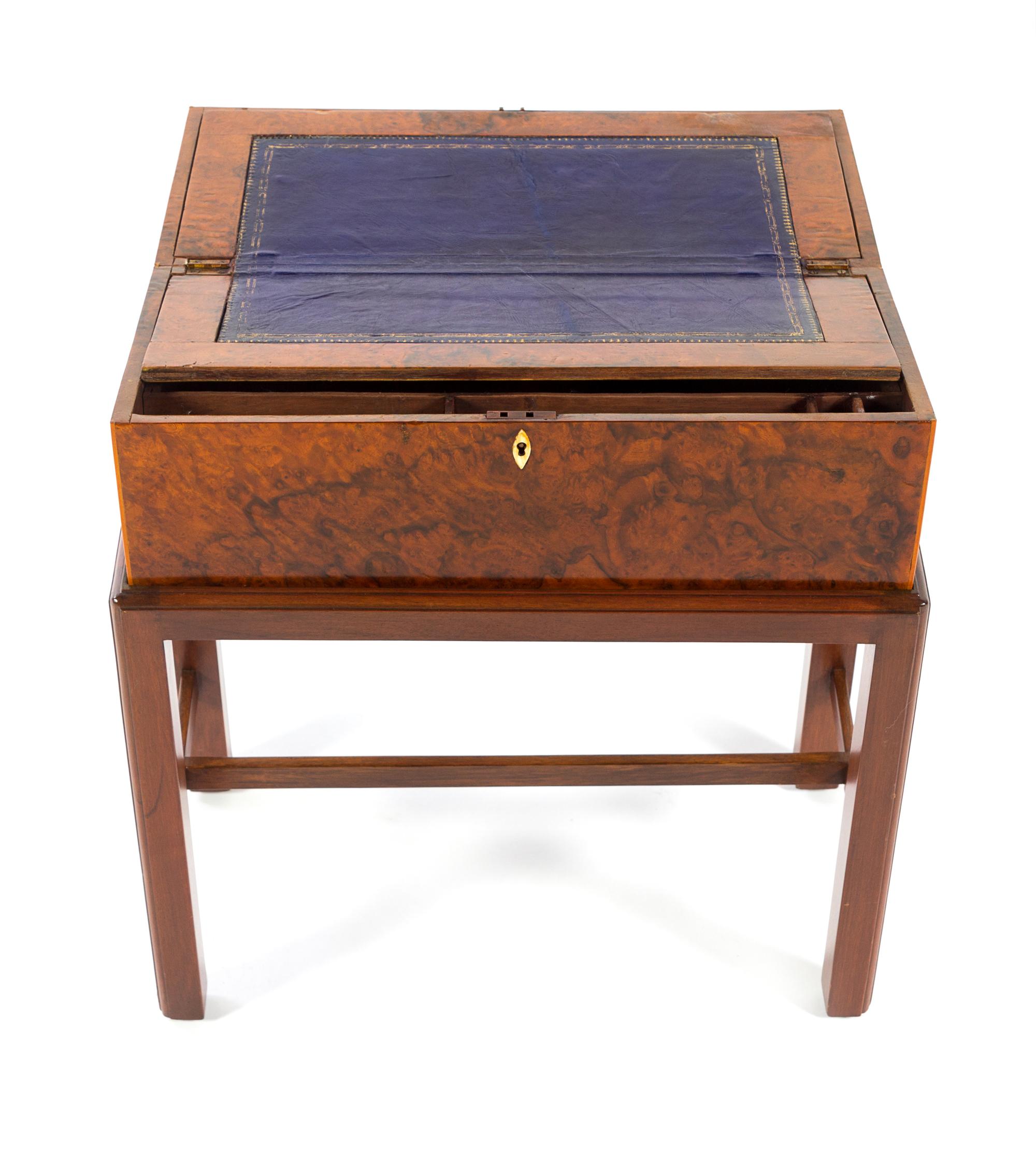 A Regency Burlwood Writing Box Width of box 18 inches. — EARLY 19TH CENTURY
