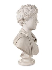 A Continental Carved Marble Bust of Young Marcus Aurelius