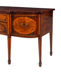 A George III Satinwood and Mahogany Breakfront Sideboard