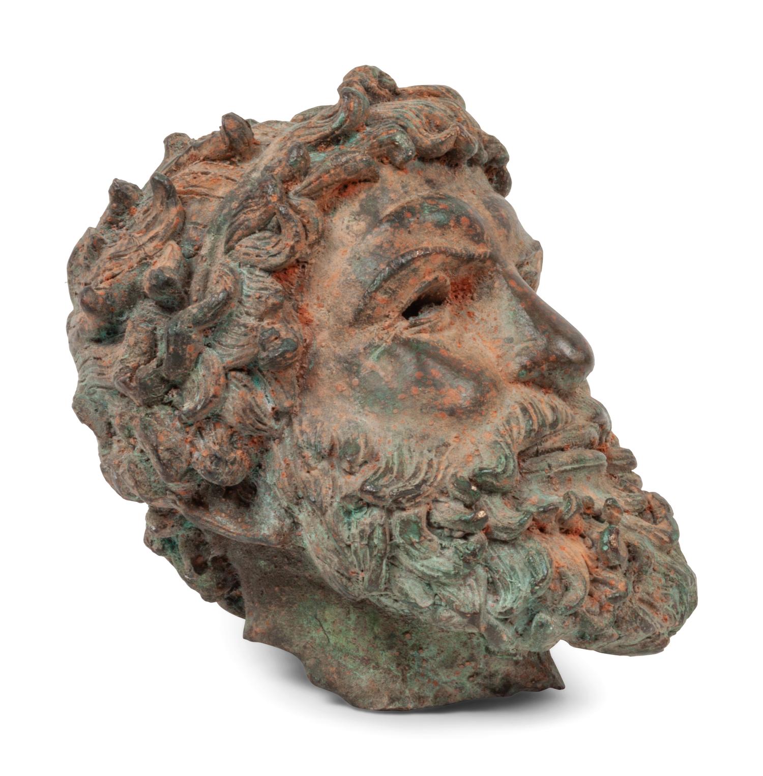A Classical Style Bronze Head of Zeus, After the Antique