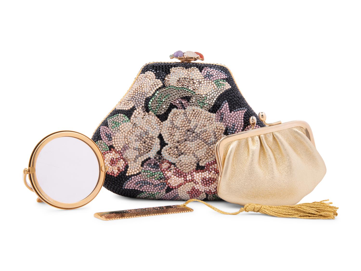Judith Leiber Padded Floral Motif Minaudière
