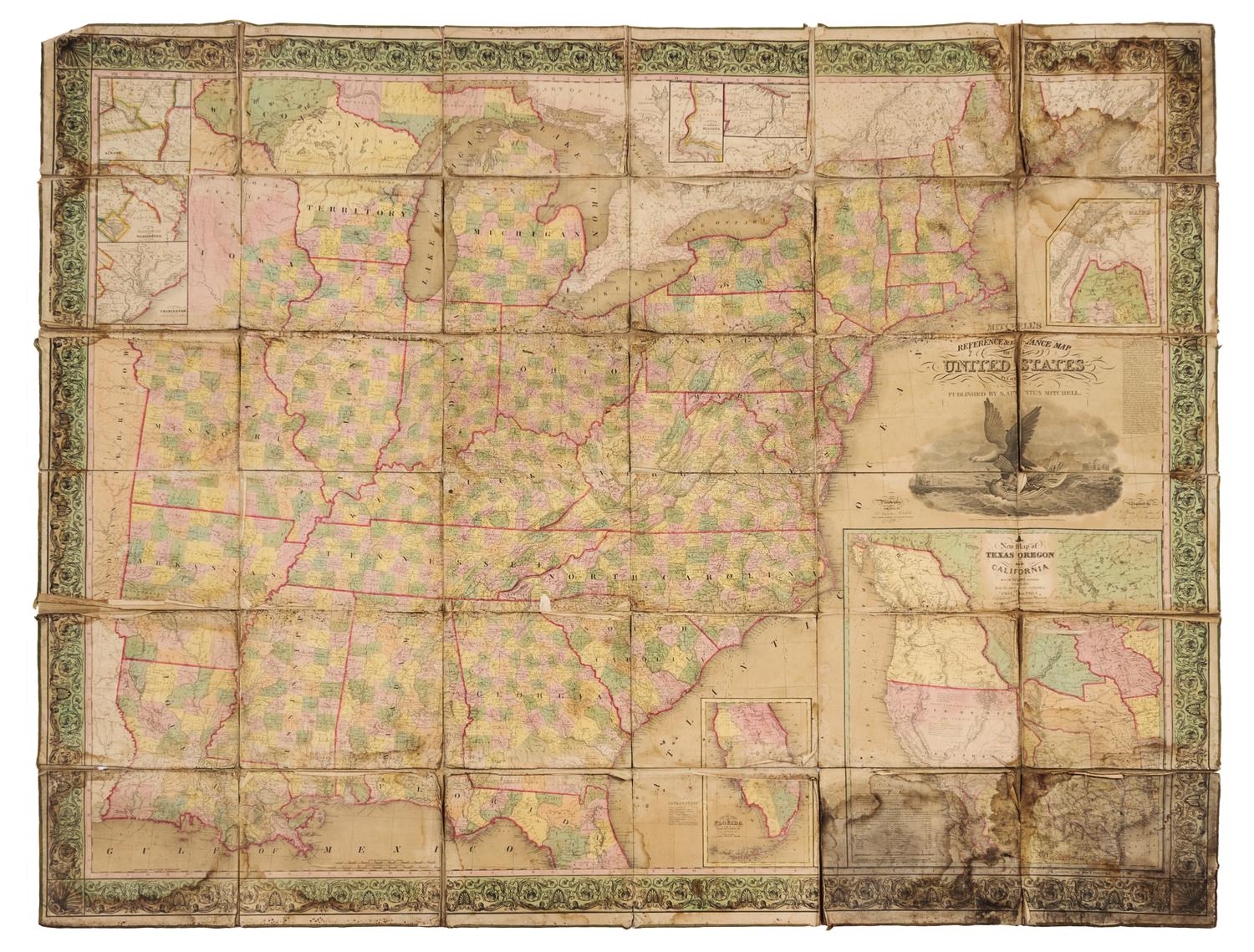 MITCHELL and YOUNG. Mitchell's Reference & Distance Map of the United States. Philadelphia, 1846.
